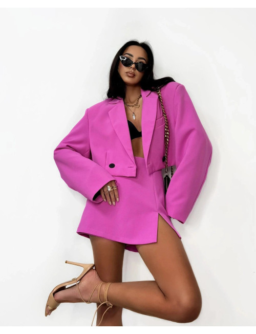 Kurze Oversize-Blazerjacke Lamilla – Fuchsia