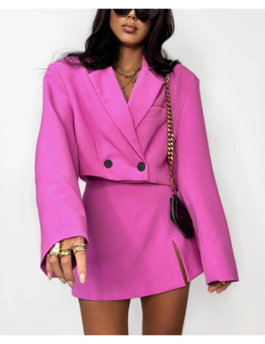 Kurze Oversize-Blazerjacke Lamilla – Fuchsia