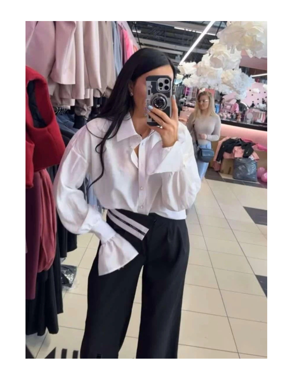 Bluse mit weiten Manschetten von La Milla- Weiß