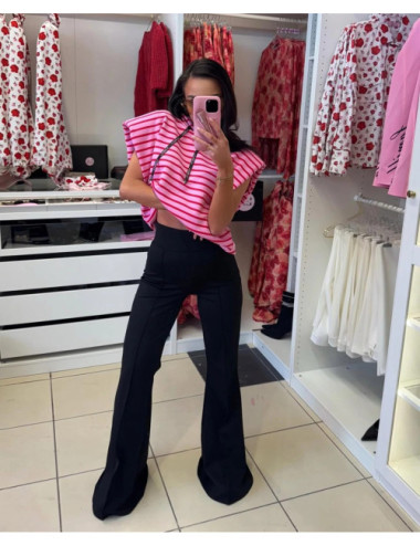 La Milla Sweatshirt-Weste mit Schulterpolstern – rosa