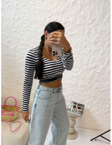 LA MILLA Crop-Top mit Logoband