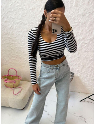 LA MILLA Crop-Top mit Logoband