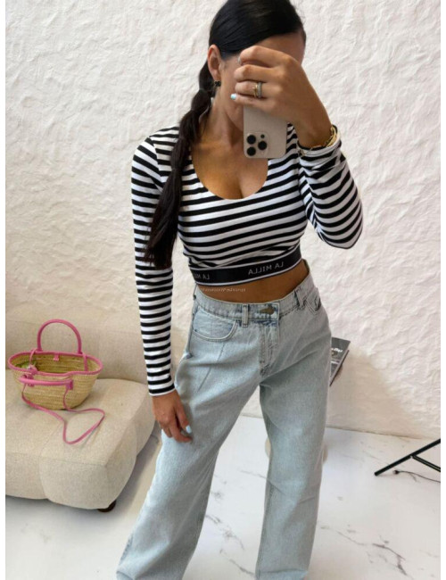 LA MILLA Crop-Top mit Logoband