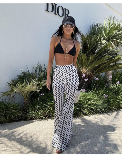 Hose Zickzack LaMilla in Schwarz-Weiss