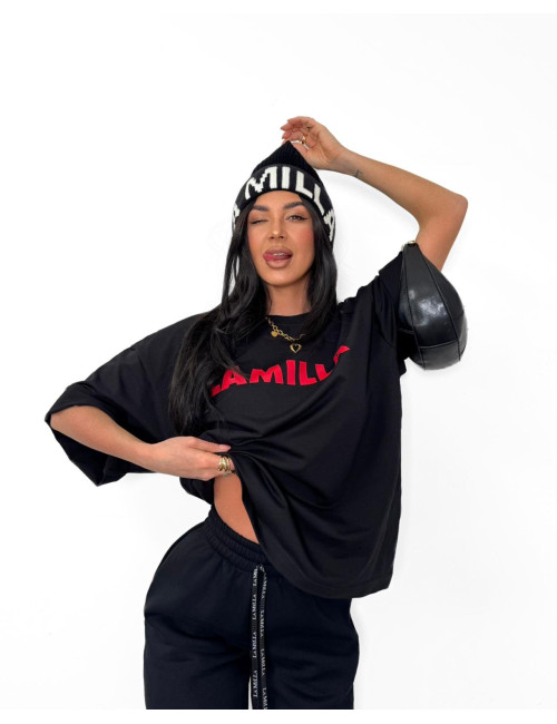 T-Shirt LaMilla mit roter Aufschrift