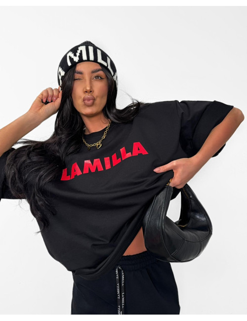 T-Shirt LaMilla mit roter Aufschrift