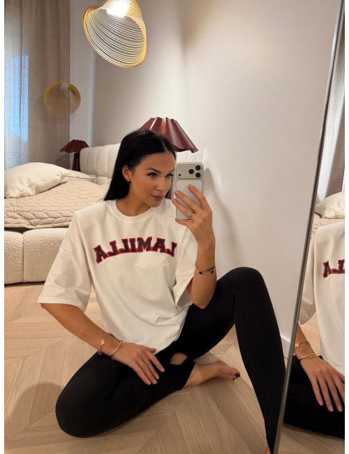 La Milla T-Shirt Schwarz Logo - weiß