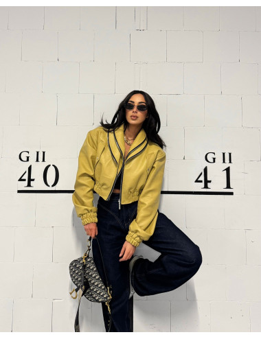 Lederjacke Limette