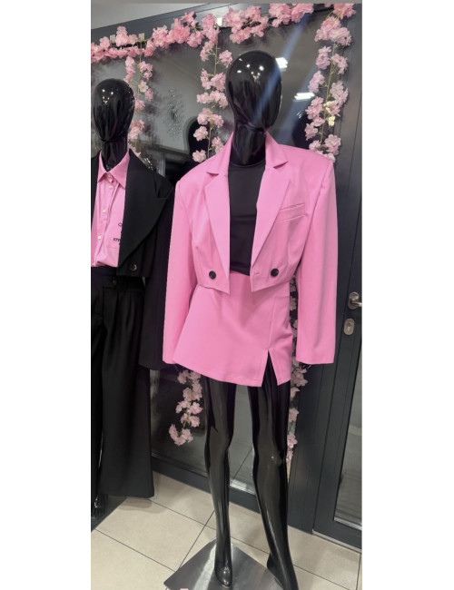Kurze Oversize-Blazerjacke Lamilla – Fuchsia