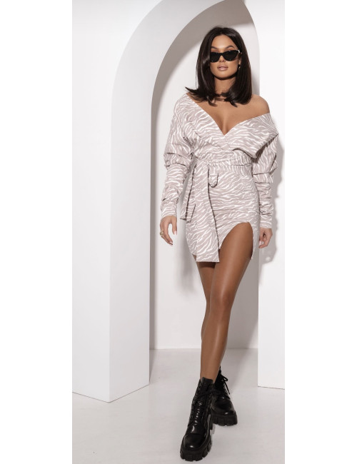 Kleid LOU Jeans weiß-beige