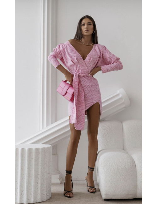 Kleid LOU Jeans weiß-pink