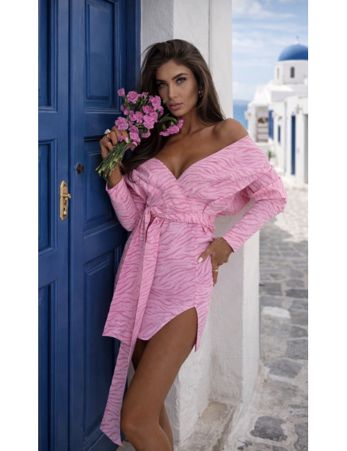 Kleid LOU Jeans weiß-pink