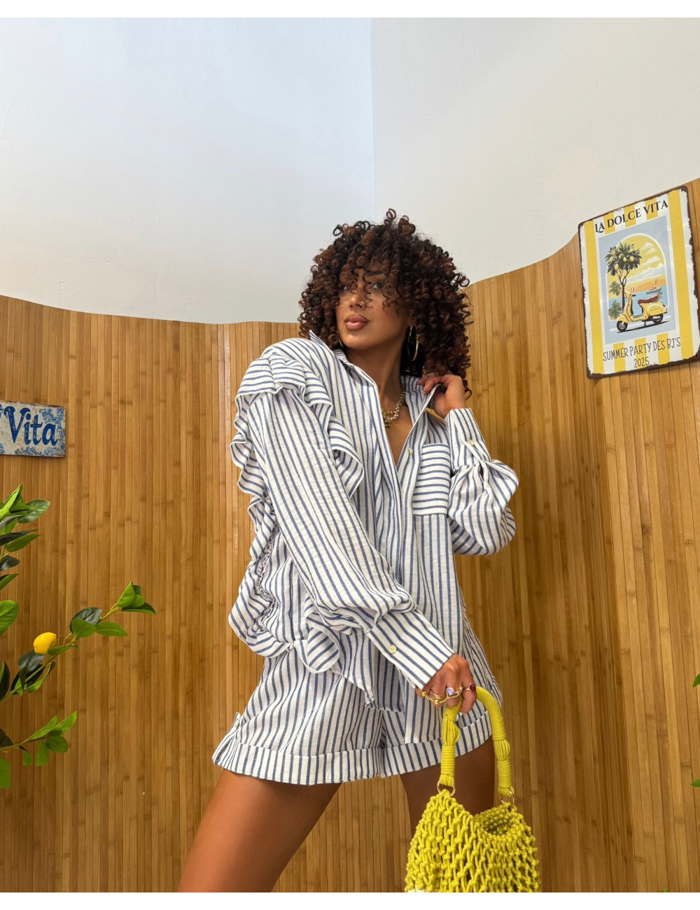Leinen-Set von La Milla – Hemd & Shorts