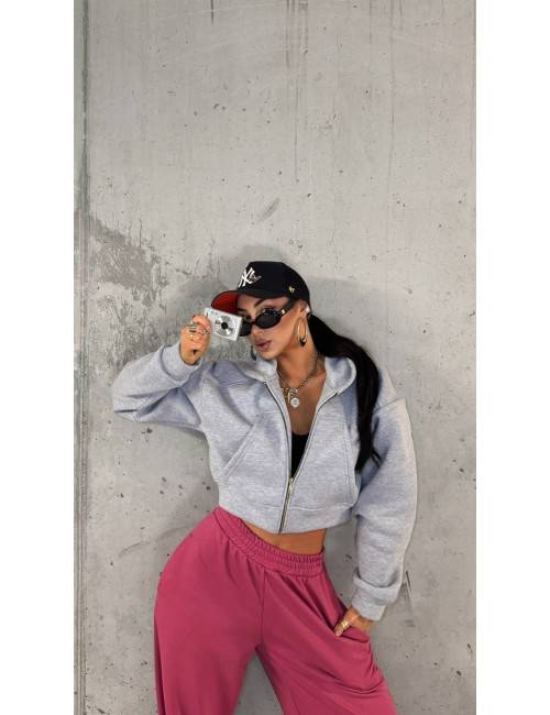 Kurzes Sweatshirt Puffy Grey - La Milla