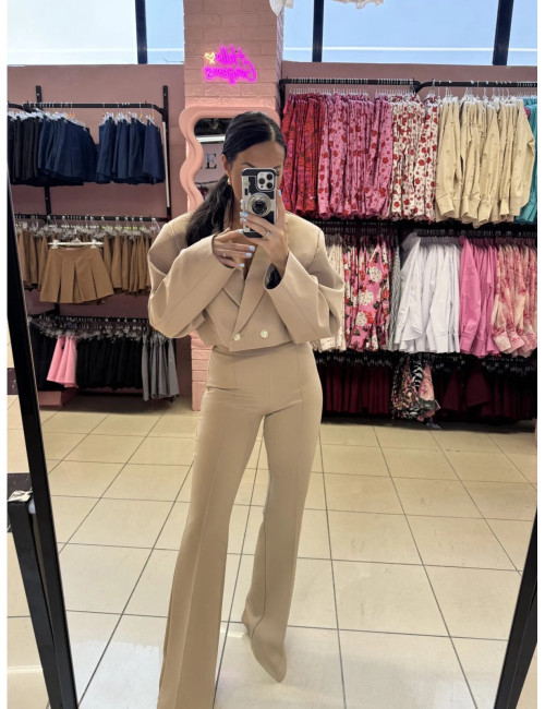 Hose LA MILLA Beige II – Hoher Bund