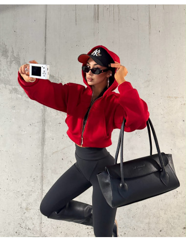 KURZES SWEATSHIRT PUFFY RED - LA MILLA