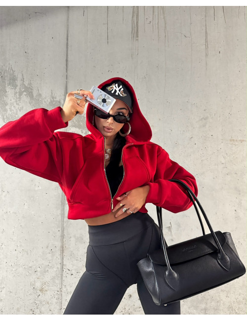 KURZES SWEATSHIRT PUFFY RED - LA MILLA