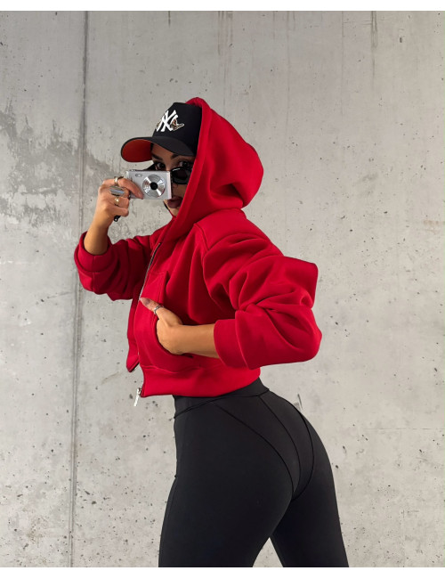 KURZES SWEATSHIRT PUFFY RED - LA MILLA
